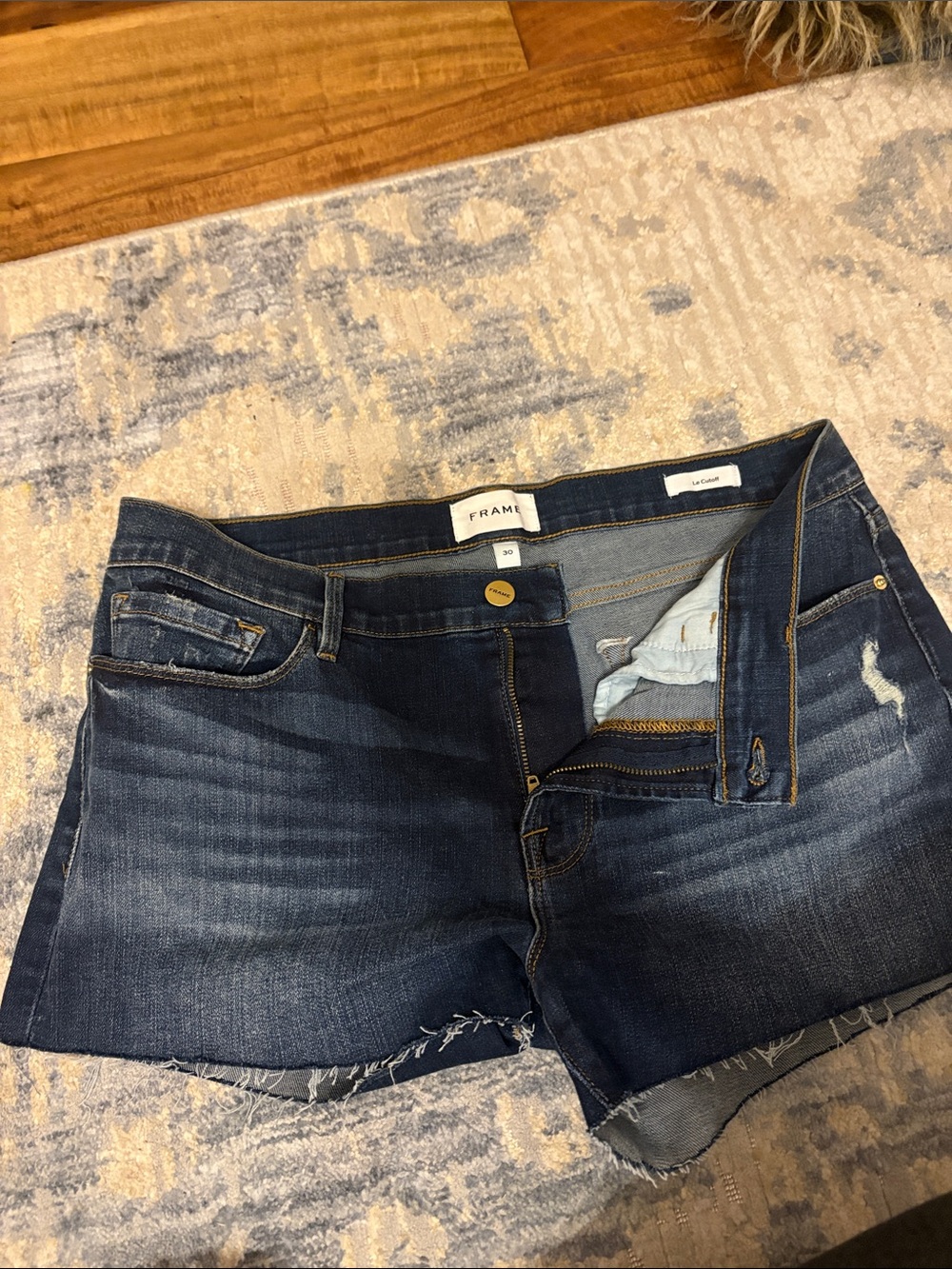 Frame Denim Indigo Cutoff Jean Shorts
